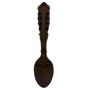 Vintage Cast Iron Decorative Spoon Wall Hanging Rustic Kitchen Decor 11"